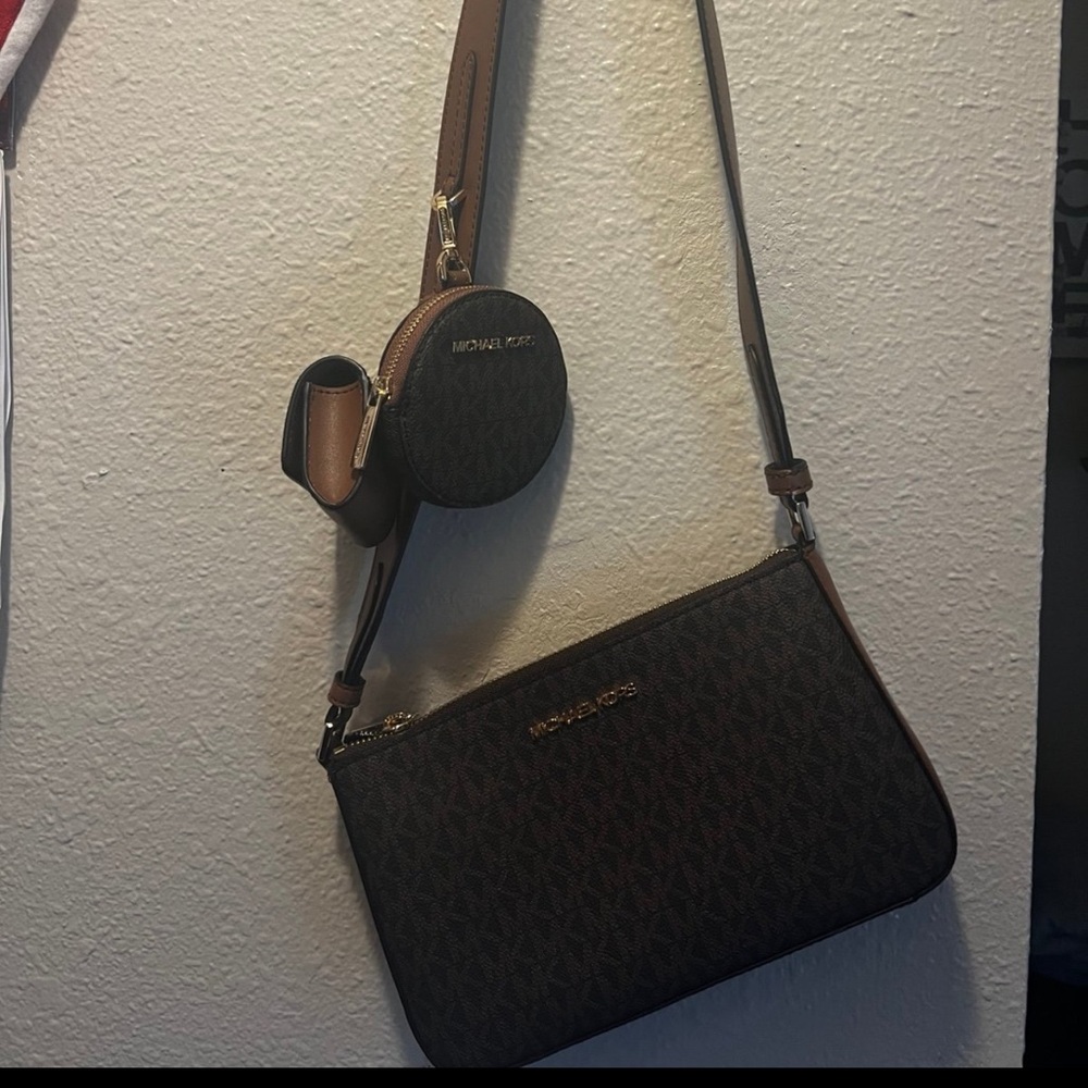 Michael Kors Brown Crossbody Bag with Coin Pouch